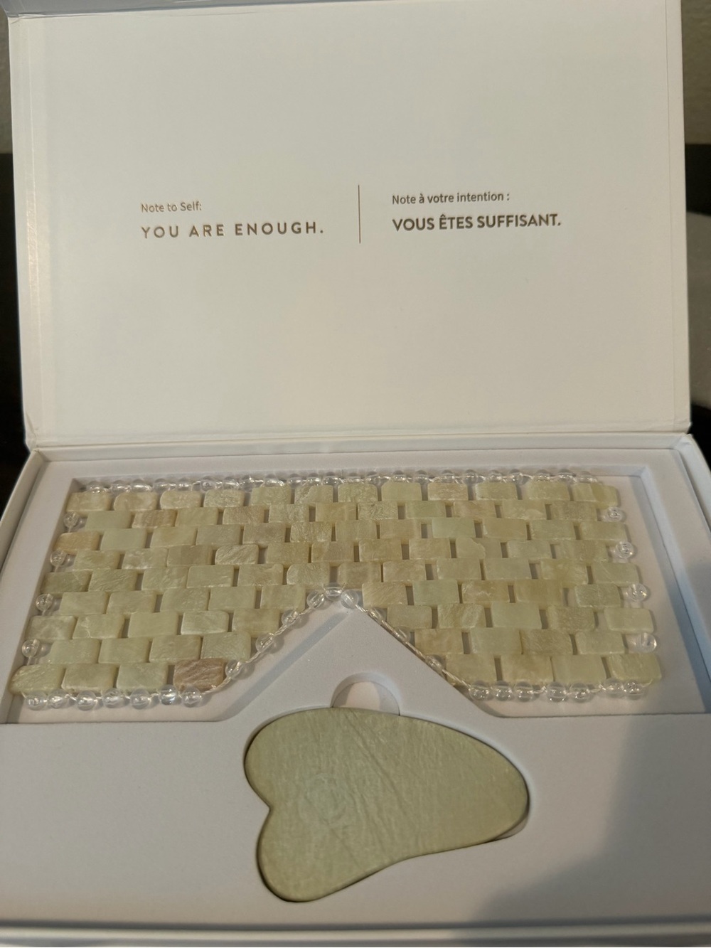 Cream Jade Eye Mask and Gua Sha Set – Women Skincare Tools